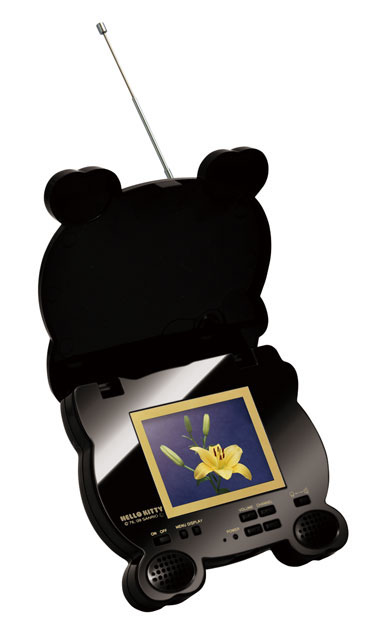 2.4型ハローキティー ワンセグ液晶テレビ ブラック・ピンク EXEMODE[ HELLOKITTY1SEG TV-BP ]
