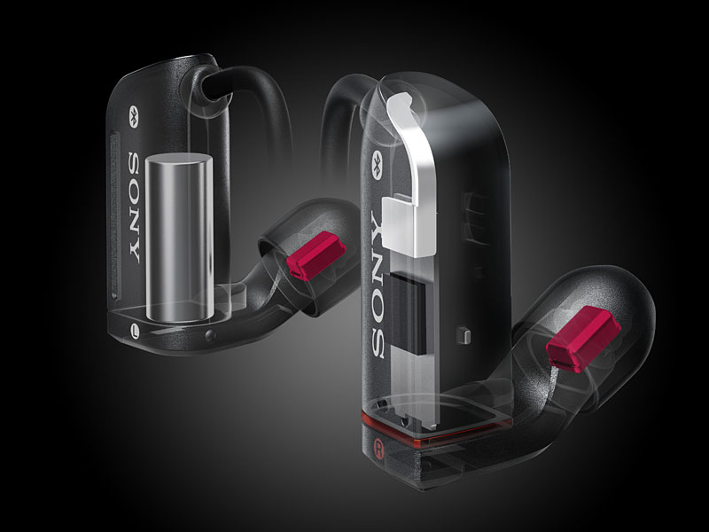Bluetooth�w�b�h�Z�b�g�uXBA-BT75�v�B���^�t�������WBA���j�b�g���̗p�������ŁA���̑��̃p�[�c���������X�y�[�X�����܂ꂽ�BBluetooth�{�b�N�X�͖������A�P�[�u���ɏ����ȃ{�����[���R���g���[���[�͔����Ă���