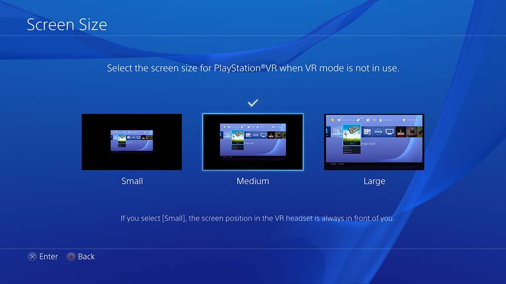 シネマティックモードで、通常のPS4映像/ゲームも大スクリーン表示。スクリーンサイズ選択が可能