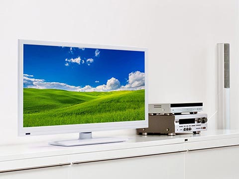 部屋に合わせて選べる赤/青/白の液晶テレビ。24型「GRANPLE」 - AV Watch