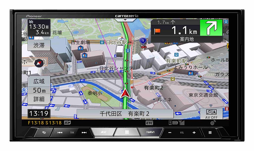 パイオニア、ライブインフォやストリーミング音楽対応の「サイバーナビ