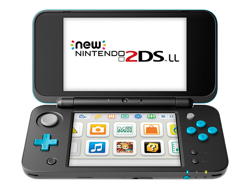 大画面で折りたためる「Newニンテンドー2DS LL」。New 3DS LLと同画面