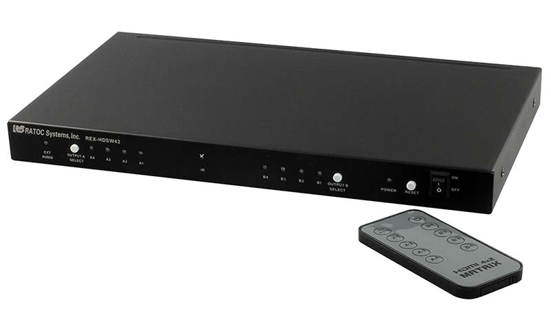 4入力2出力HDMIマトリックススイッチ REX-HDSW42｜ラトック