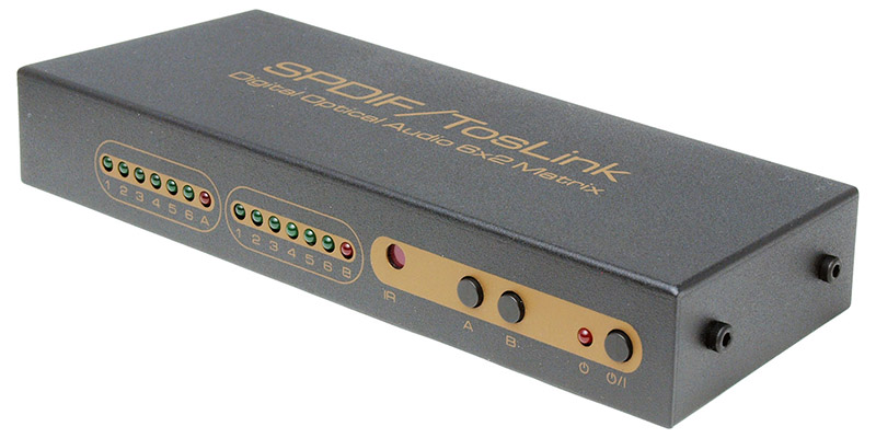 12,000円で6入力2出力の光デジタルオーディオセレクタ。192kHz