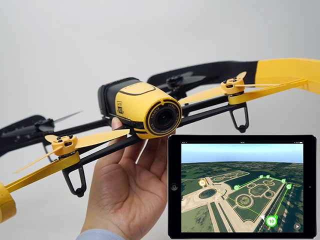 パロット、小型ドローンのBebop Droneに自動飛行ルート作成機能