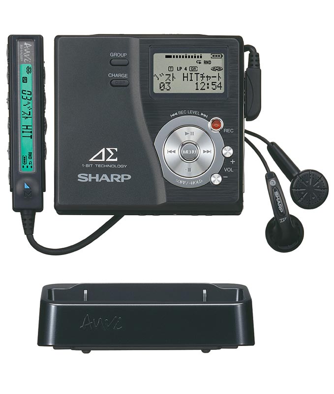 買取安い店 Auvi SHARP MDプレーヤー MD-DS77 1ビットデジタルアンプ ポータブルプレーヤー