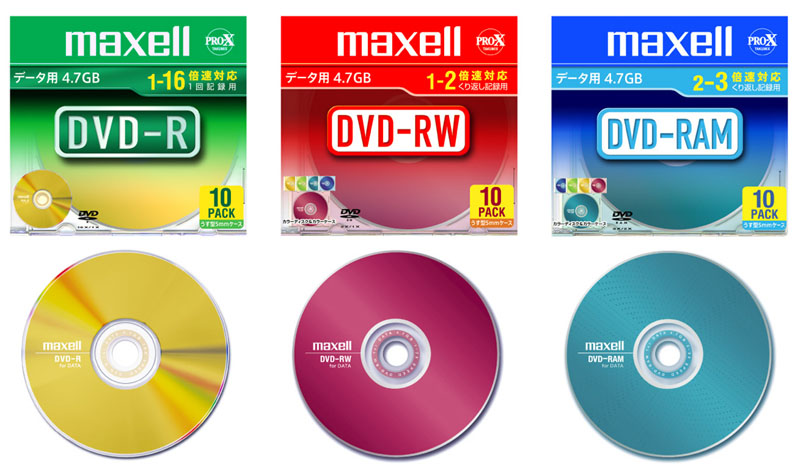 マクセル、データ用DVD-R/RW/RAMメディア28製品