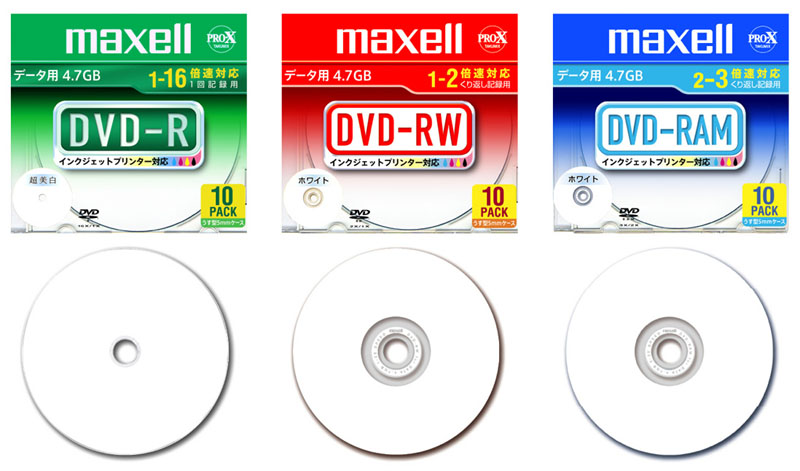 マクセル、データ用DVD-R/RW/RAMメディア28製品