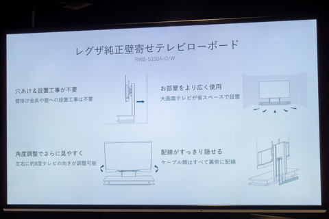 リフォーム不要でテレビを“ほぼ”壁掛け。7万円のレグザ純正ローボード 