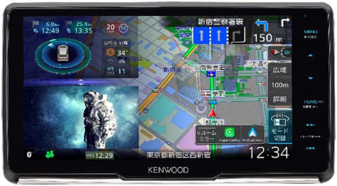 ケンウッド、AV画面を特大表示できる「彩速ナビ」。CarPlay