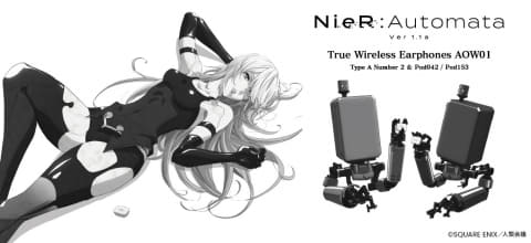 オンキョーダイレクト　ニーアオートマタ　A2　ワイヤレスイヤホン　NieR NieR:Automata」×オンキヨー完全ワイヤレス第2弾。「A2