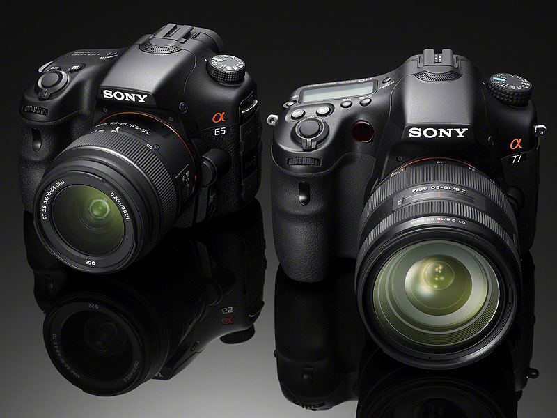 右が「α77」、「α65」