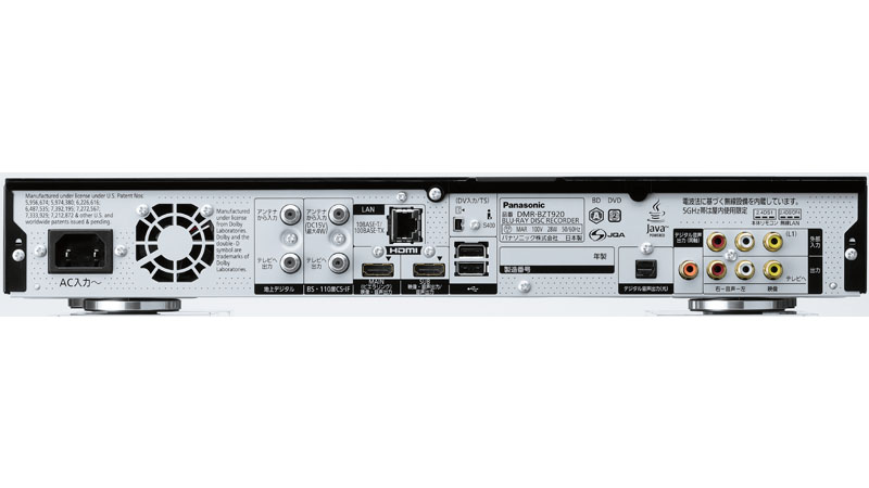 DMR-BZT920の背面