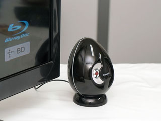 Olasonic、音の広がりや低音を強化したテレビ向けの卵型スピーカー新