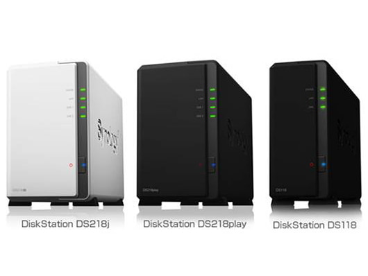 Synology、HEVC/4K変換対応NAS「DS218play」。約2万円の 