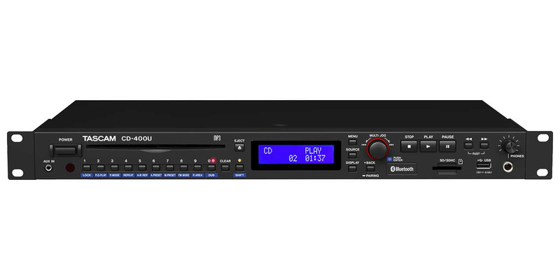 TASCAM、Bluetoothを備えた1UラックサイズCDプレーヤー「CD-400U 