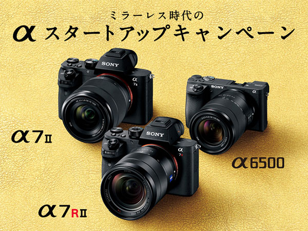 α7R IIなど購入で最大3万円キャッシュバック。α9やα7 III対象の