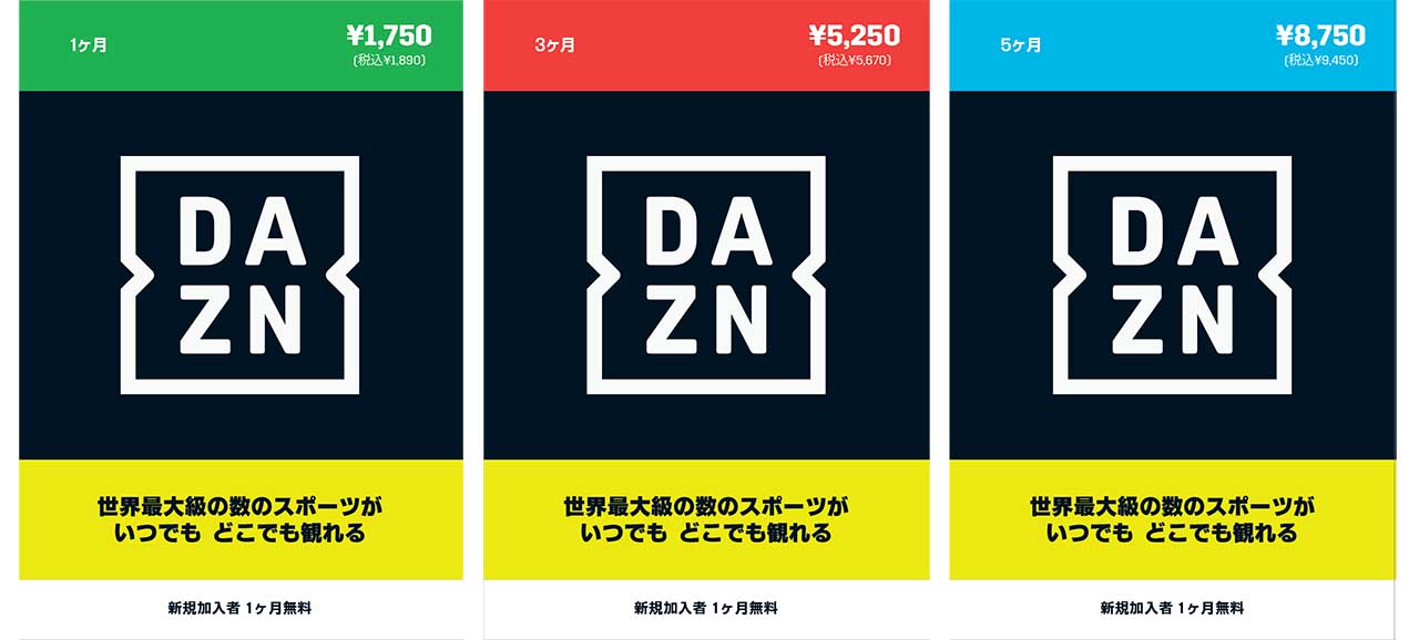DAZN ダゾーン　視聴カード