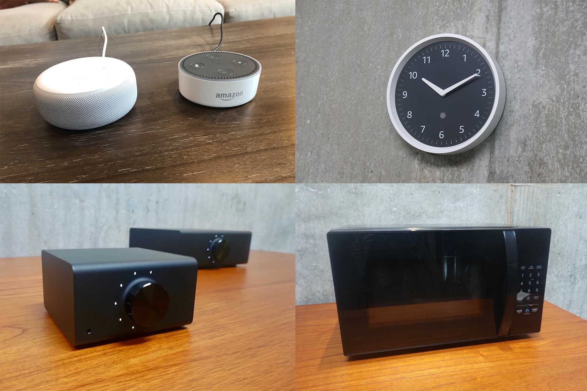 Amazon、Alexa搭載の時計やレンジ、アンプなどEchoシリーズ大拡充