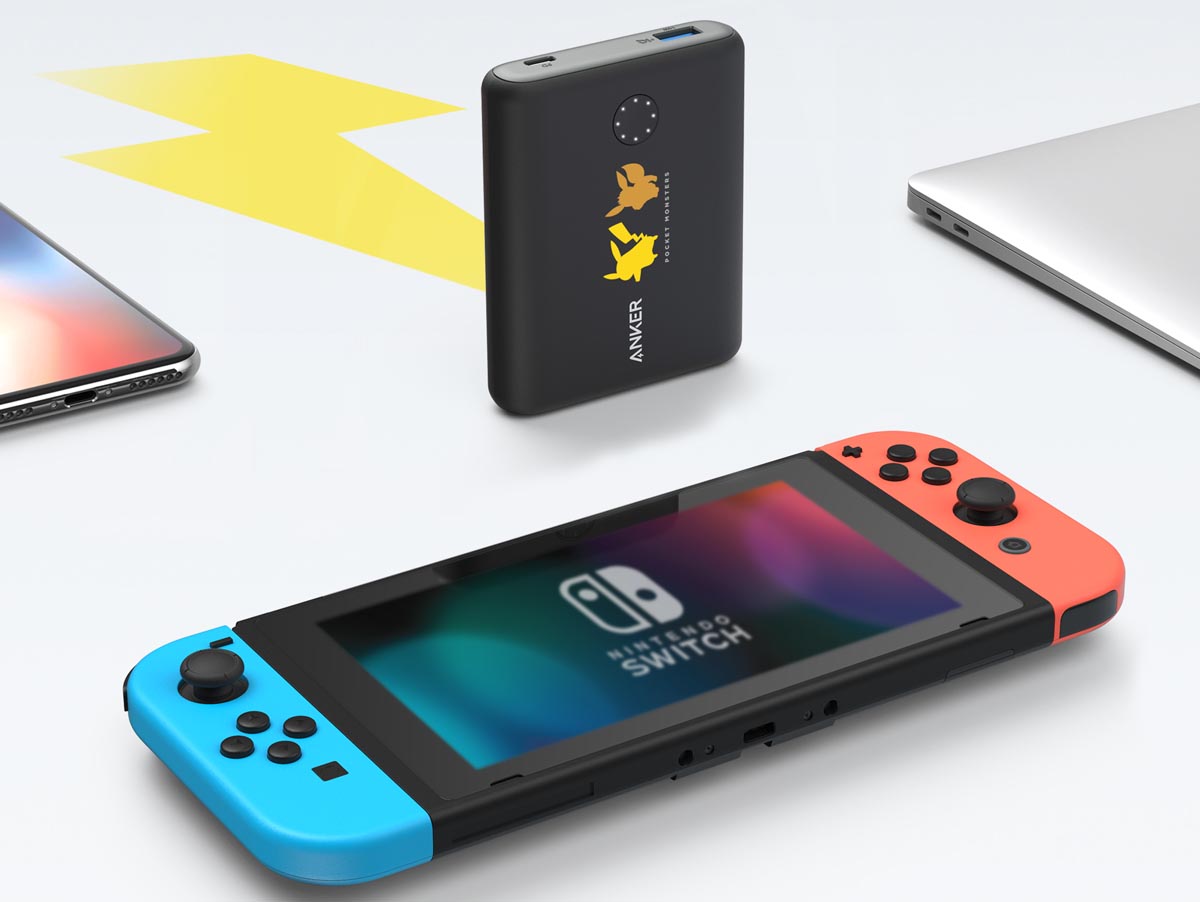 Switchを急速充電、AnkerがポケモンデザインのUSB-Cモバイルバッテリ