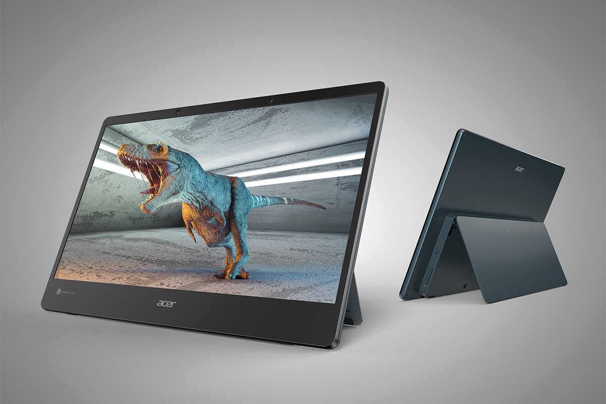 Acer、裸眼3D立体視のポータブルモニタ。ゲームを3D立体視にする機能も