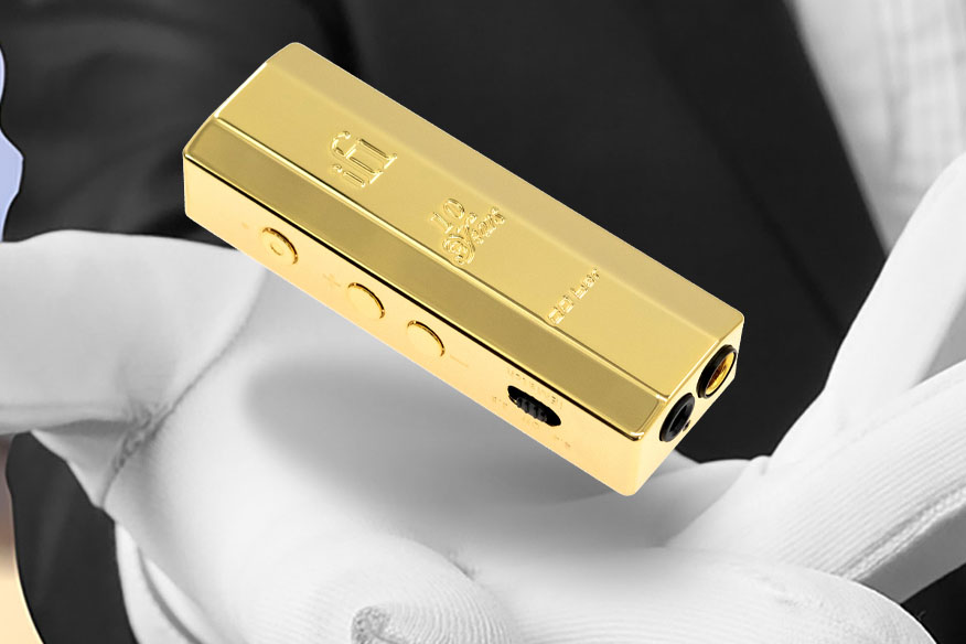 iFi、銅+18Kメッキ仕上げのスティック型USB-DAC「GOld bar