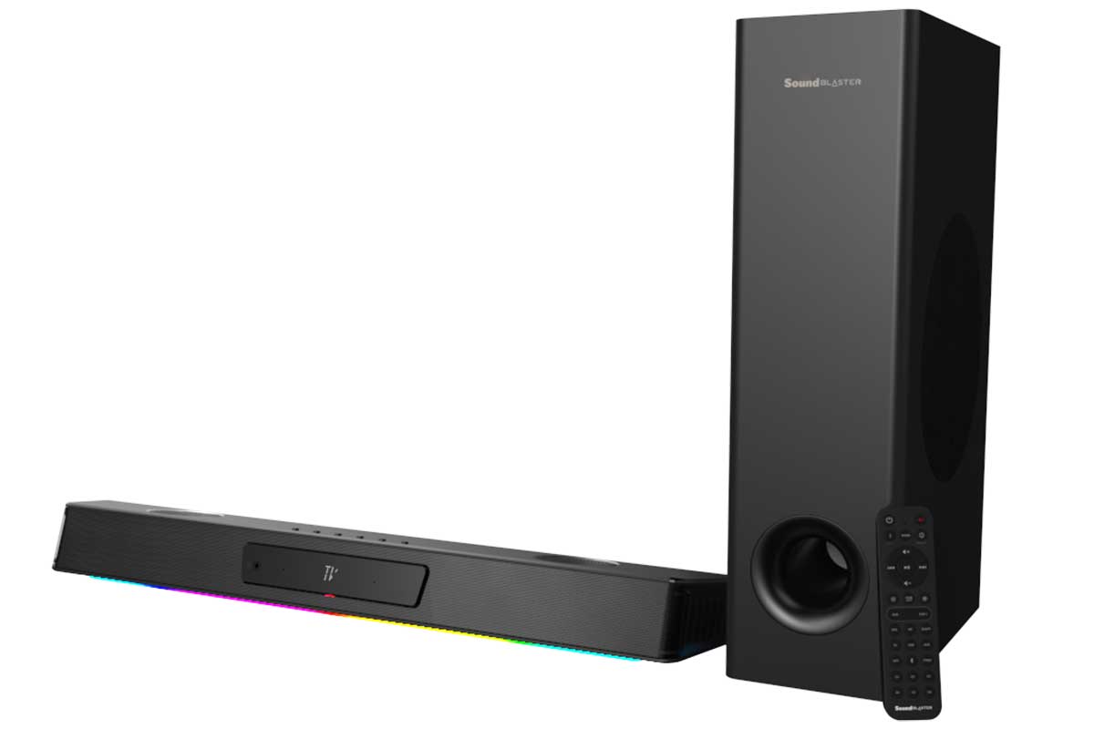 クリエイティブ、サブウーファを小型化したゲーミングサウンドバー