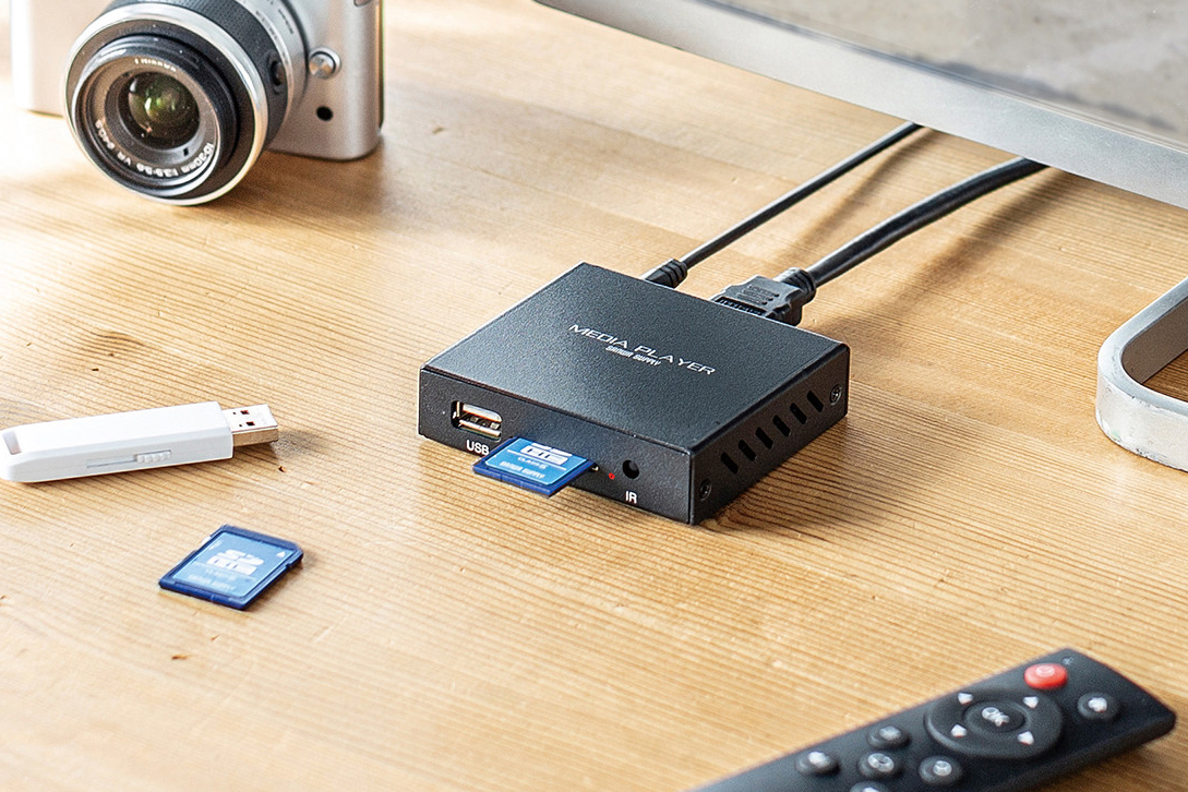 メディアプレーヤー サンワサプライ HDMI 動画再生 SD/USBメモリ テレビでmicroSD・USBメモリの動画・写真を再生 メディア