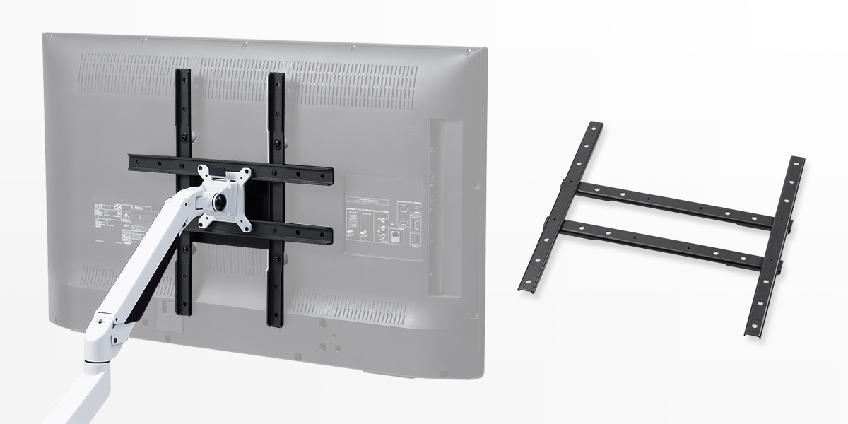 サンワ、手持ちのモニターアームにテレビを設置できるVESA金具 - AV Watch