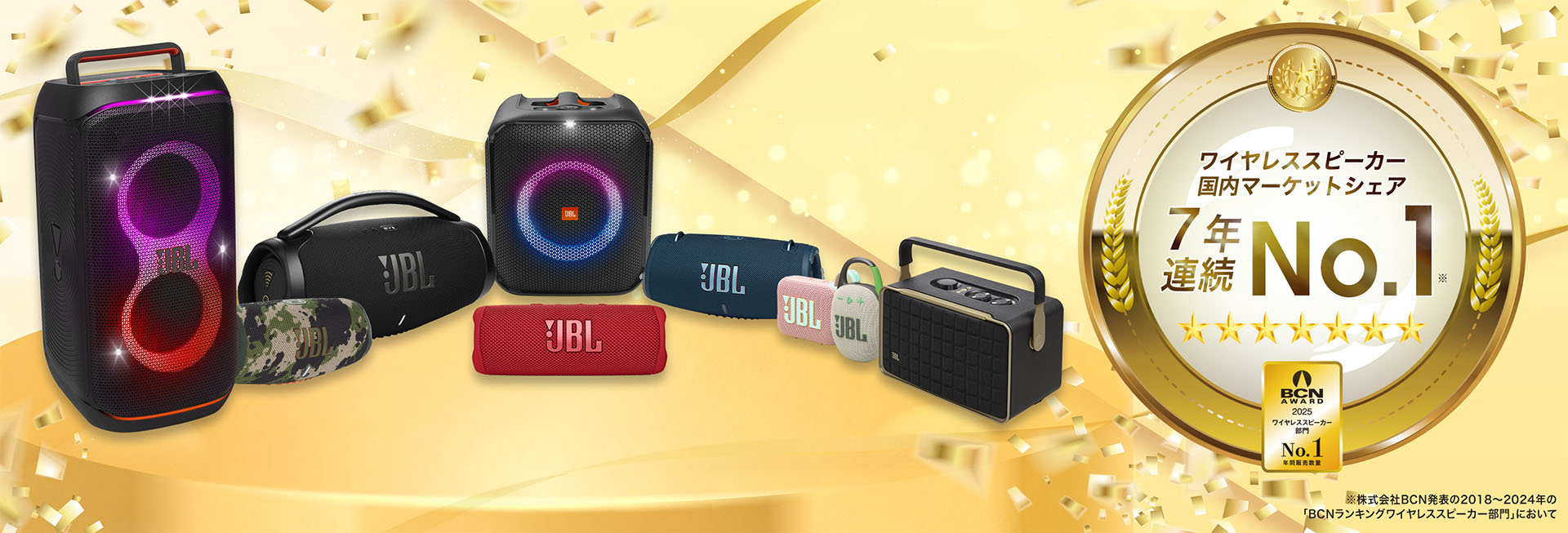 JBL、BCNでワイヤレススピーカー国内シェア7年連続1位。プレゼント