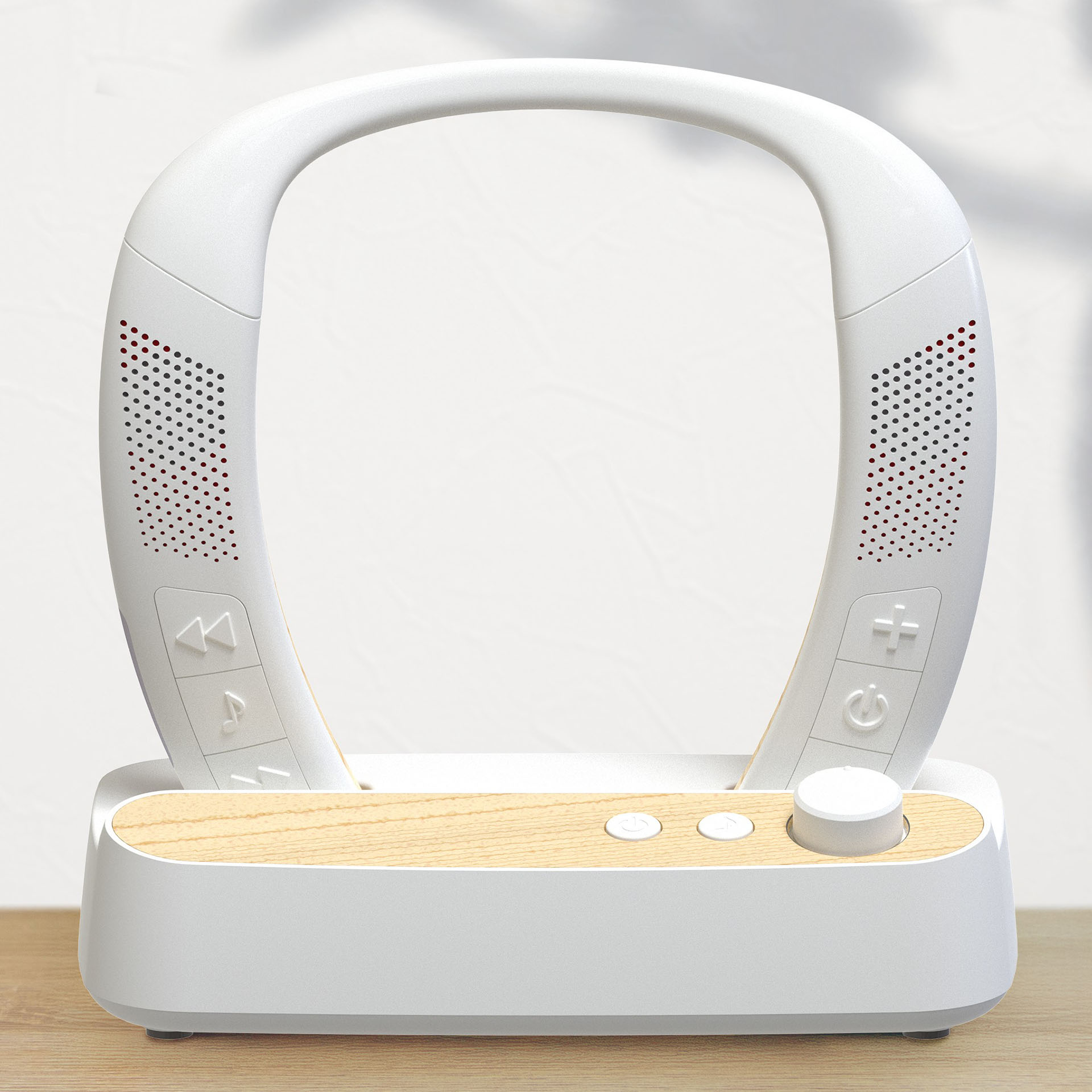 首掛けにも、手元スピーカーにもなる「首掛けスピーカー木聲 ZQS-30B-W