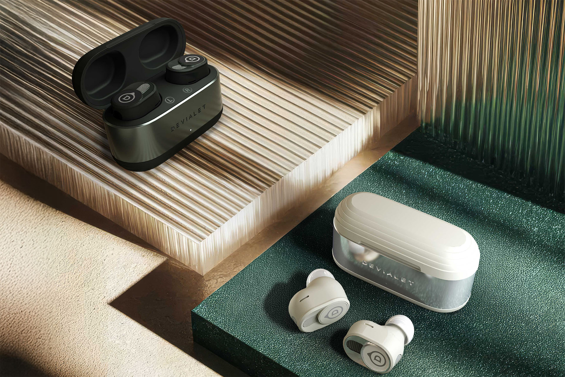 Devialetイヤフォン「Gemini II」に、新色Light Pearl、Deep Forest