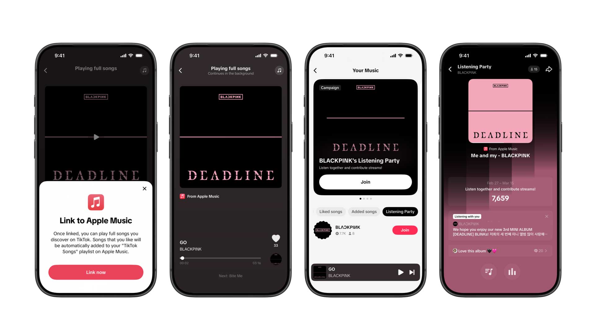 TikTok、Apple Musicと連携した「楽曲をフル尺再生」と「リスニングパーティー」機能