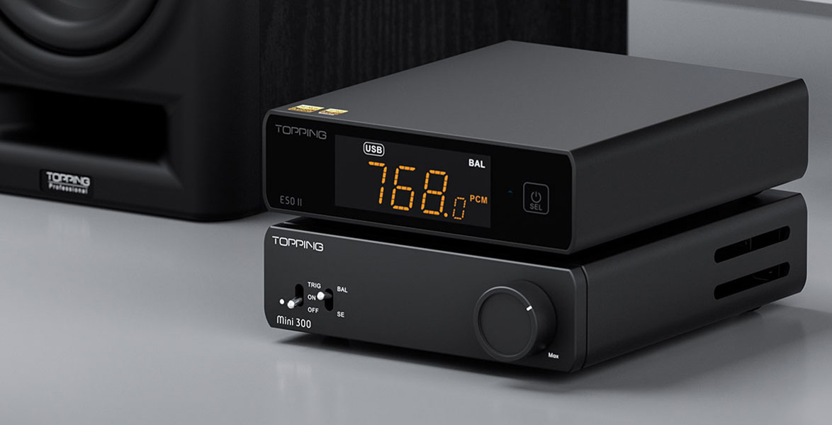 TOPPING、デスクトップで使える24750円のスピーカー用アンプ「Mini300」、小型DAC「E50II」も