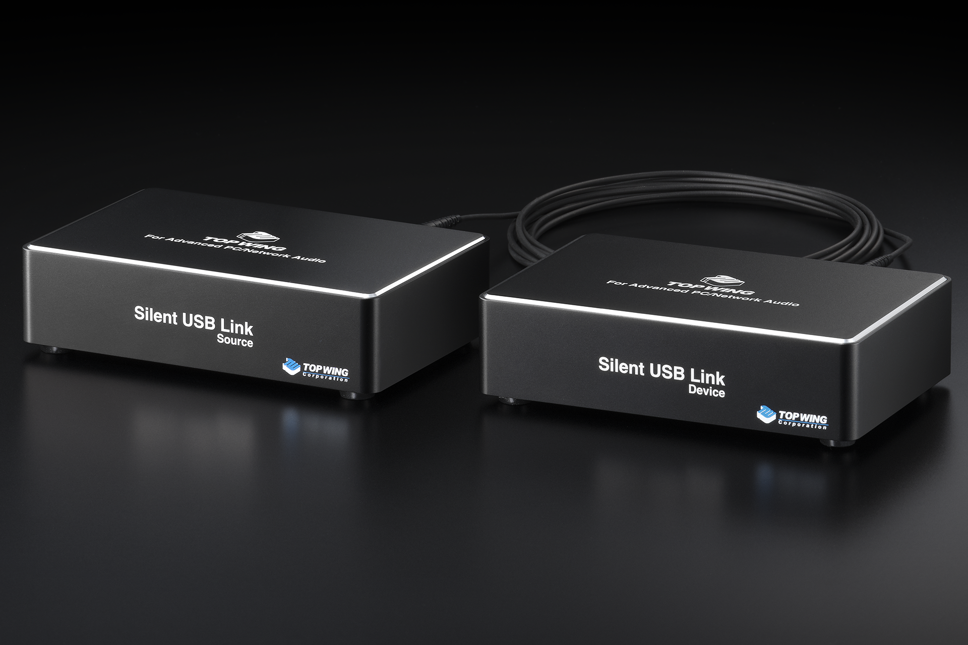 トップウイング、2筐体で光絶縁とリクロックするUSBアイソレーター「「Silent USB Link」。約7.7万円